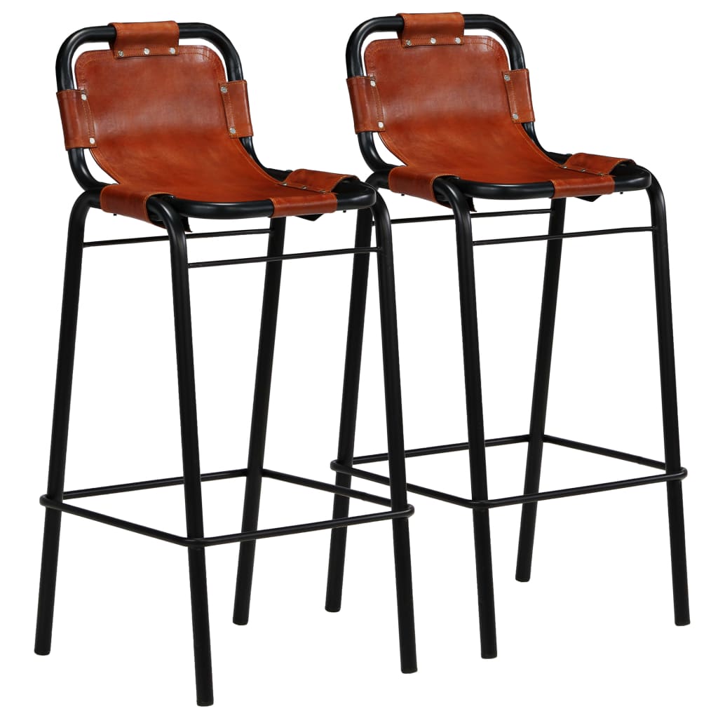 vidaXL Set bar, 3 piese, lemn masiv reciclat & piele naturală de capră vidaXL Set bar, 3 piese, lemn masiv reciclat & piele naturală de capră