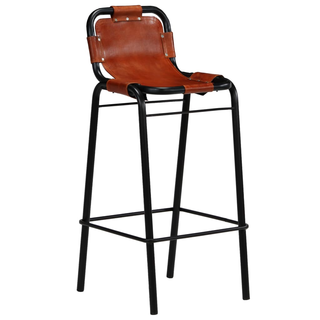 vidaXL Set bar, 3 piese, lemn masiv reciclat & piele naturală de capră vidaXL Set bar, 3 piese, lemn masiv reciclat & piele naturală de capră
