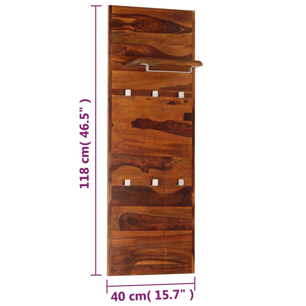 vidaXL Cuier haine, 118 x 40 cm, lemn masiv de palisandru vidaXL Cuier haine, 118 x 40 cm, lemn masiv de palisandru