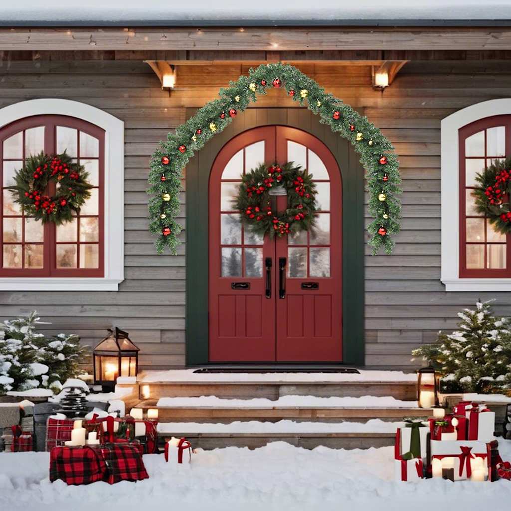 vidaXL Ghirlandă de Crăciun decorată cu globuri și lumini LED, 5 m