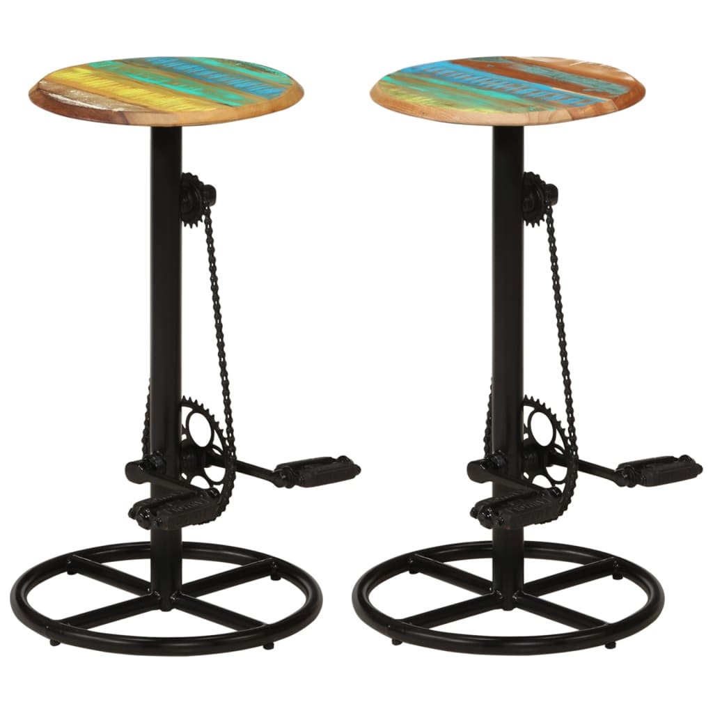 vidaXL Scaune de bar, 2 buc., lemn masiv reciclat vidaXL Scaune de bar, 2 buc., lemn masiv reciclat