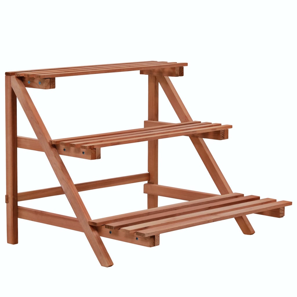vidaXL Stativ de plante cu 3 rafturi, lemn de cedru, 48x45x40 cm vidaXL Stativ de plante cu 3 rafturi, lemn de cedru, 48x45x40 cm