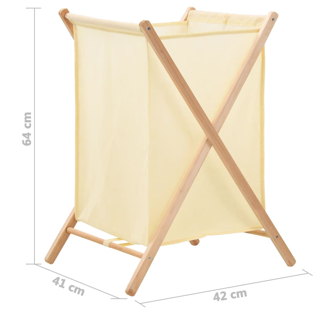 vidaXL Coș de rufe, bej, lemn cedru și material textil, 42x41x64 cm vidaXL Coș de rufe, bej, lemn cedru și material textil, 42x41x64 cm
