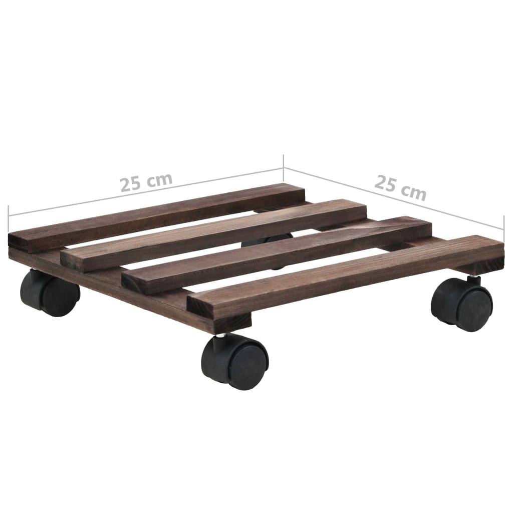 vidaXL Suport cu role pentru plante, 4 buc., 25x25 cm, lemn de cedru vidaXL Suport cu role pentru plante, 4 buc., 25x25 cm, lemn de cedru