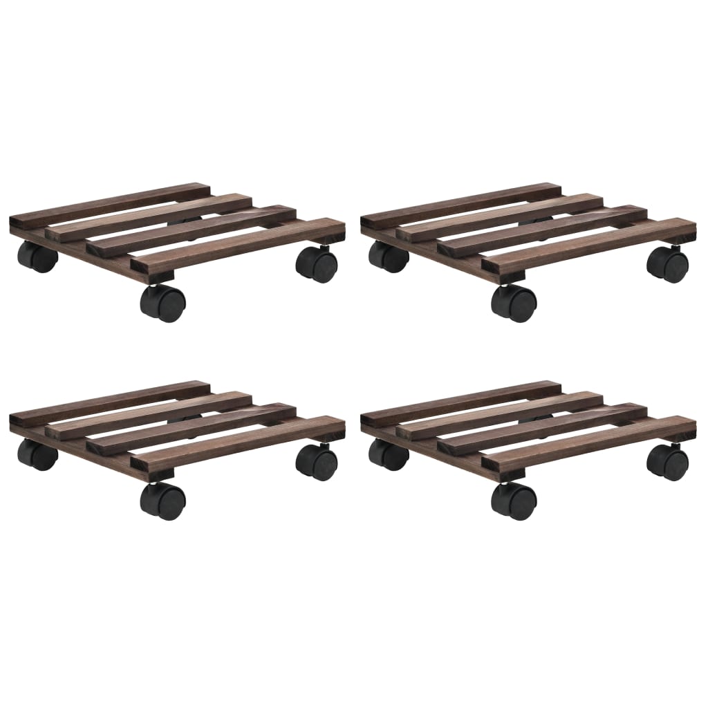 vidaXL Suport cu role pentru plante, 4 buc., 25x25 cm, lemn de cedru vidaXL Suport cu role pentru plante, 4 buc., 25x25 cm, lemn de cedru