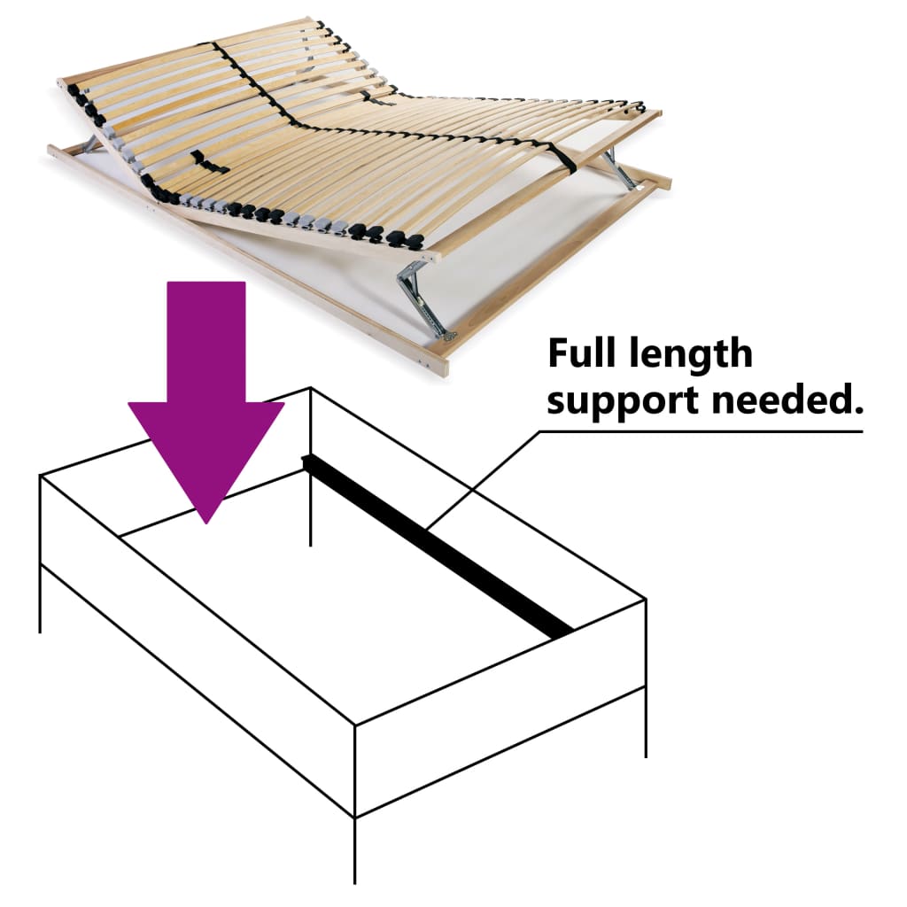 vidaXL Bază de pat cu șipci, 28 șipci, 7 zone, 100 x 200 cm vidaXL Bază de pat cu șipci, 28 șipci, 7 zone, 100 x 200 cm