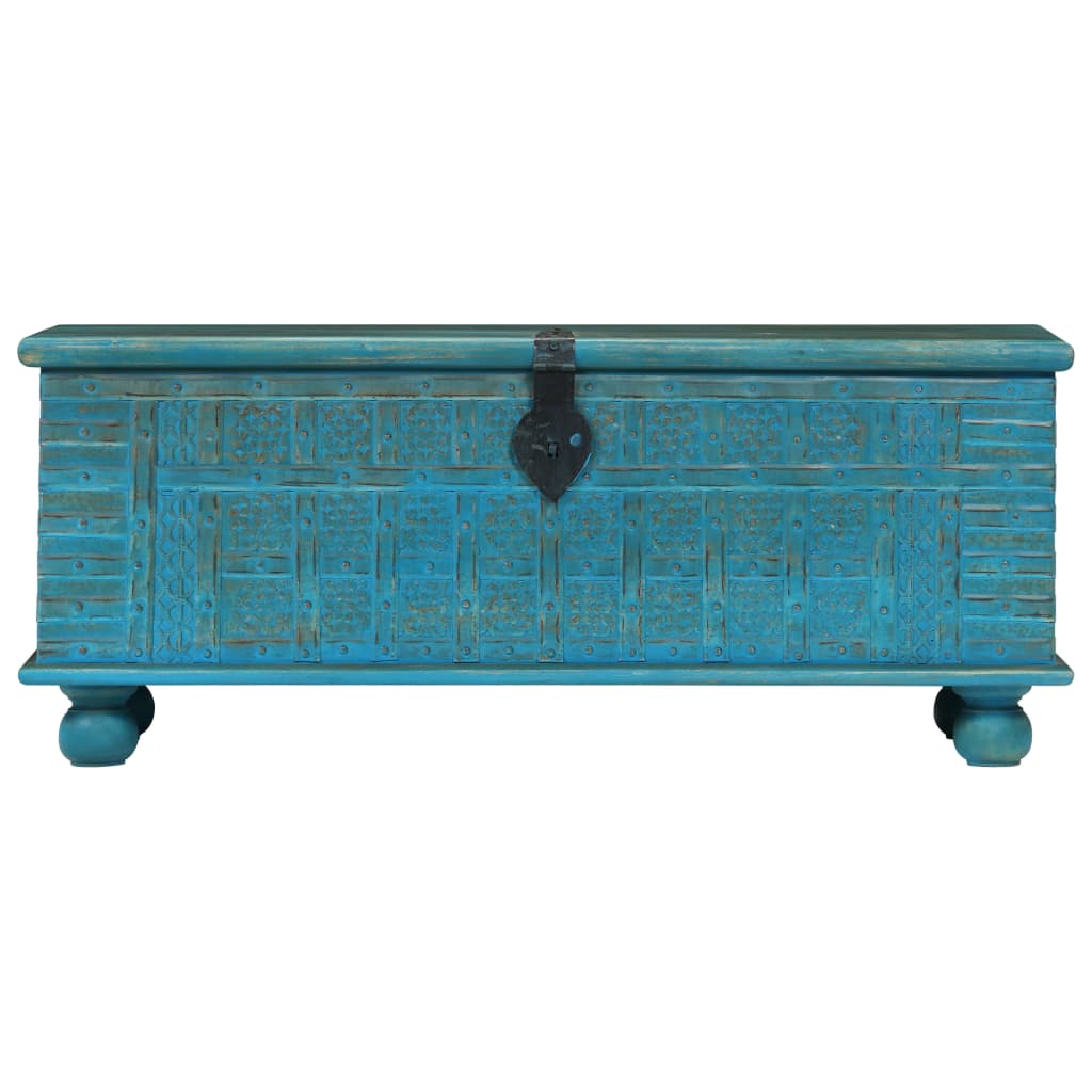 vidaXL Cufăr de depozitare, lemn masiv de mango, albastru 100x40x41 cm vidaXL Cufăr de depozitare, lemn masiv de mango, albastru 100x40x41 cm
