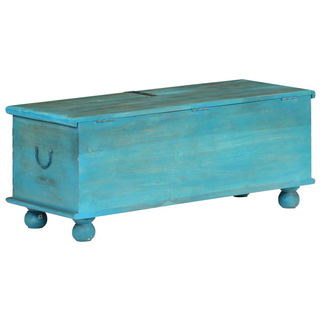 vidaXL Cufăr de depozitare, lemn masiv de mango, albastru 100x40x41 cm vidaXL Cufăr de depozitare, lemn masiv de mango, albastru 100x40x41 cm
