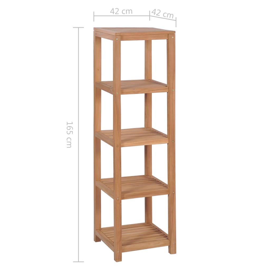vidaXL Raft depozitare baie, 4 niveluri, 42x42x165 cm, lemn tec masiv vidaXL Raft depozitare baie, 4 niveluri, 42x42x165 cm, lemn tec masiv