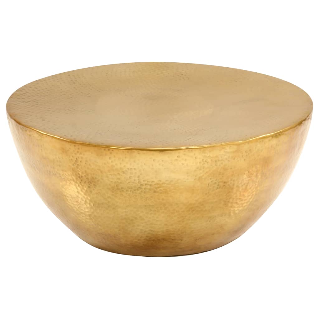 vidaXL Măsuță de cafea, alamă, 70 x 30 cm, aluminiu bătut cu ciocanul