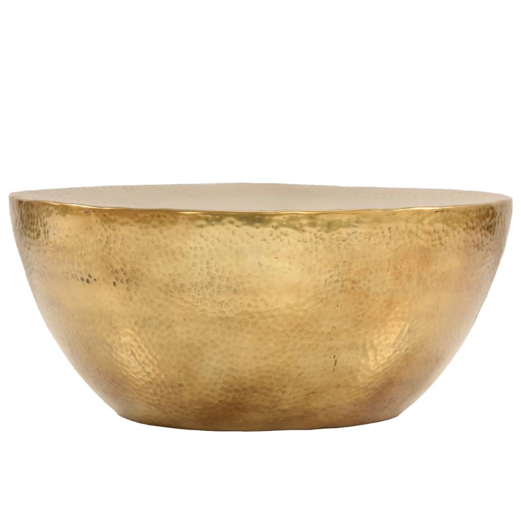 vidaXL Măsuță de cafea, alamă, 70 x 30 cm, aluminiu bătut cu ciocanul