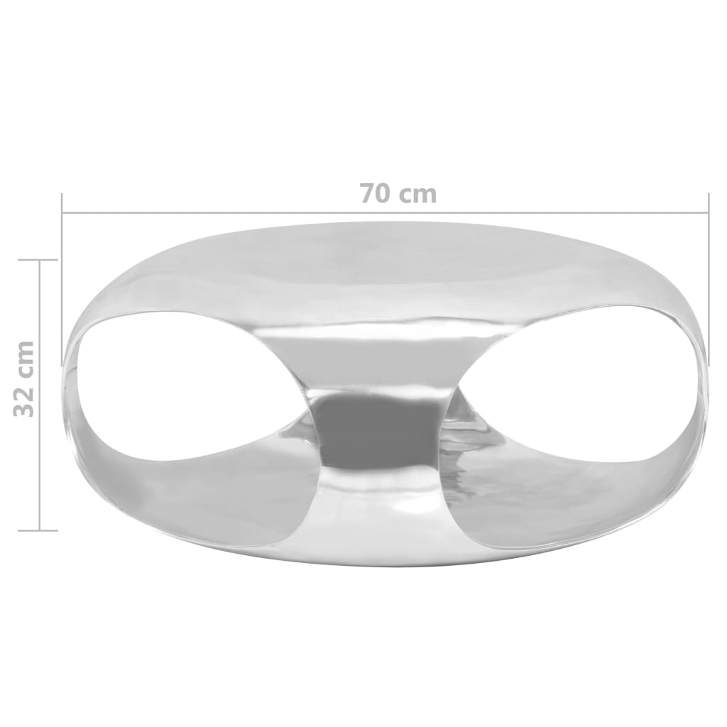 vidaXL Măsuță de cafea, argintiu, 70x70x32 cm, aluminiu turnat vidaXL Măsuță de cafea, argintiu, 70x70x32 cm, aluminiu turnat