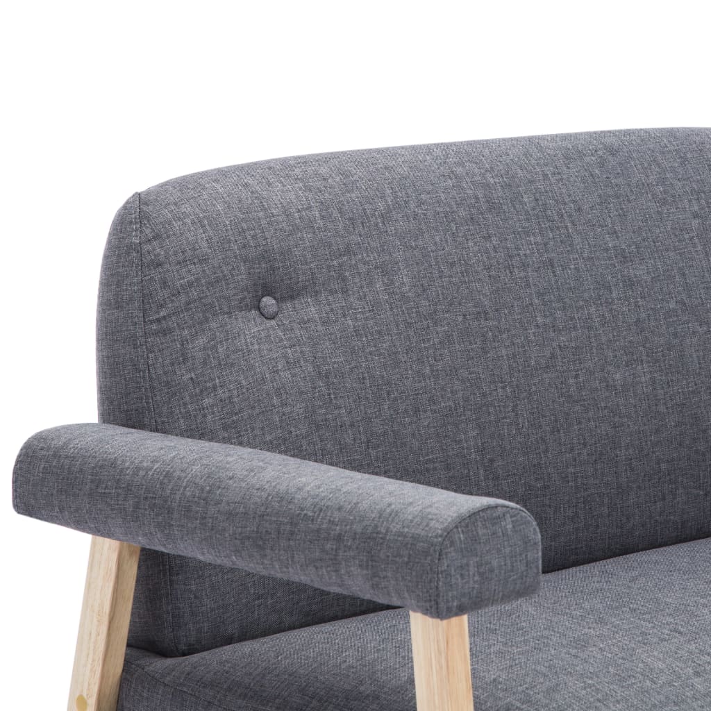 vidaXL Canapea cu 2 locuri, gri închis, material textil