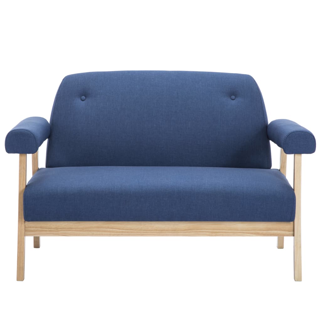 vidaXL Canapea cu 2 locuri, albastru, material textil vidaXL Canapea cu 2 locuri, albastru, material textil