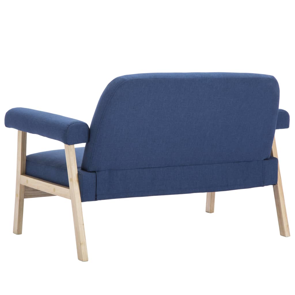 vidaXL Canapea cu 2 locuri, albastru, material textil vidaXL Canapea cu 2 locuri, albastru, material textil