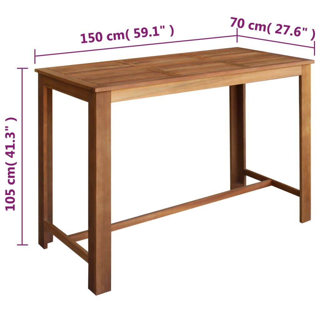 vidaXL Set masă și scaune de bar, 7 piese, lemn masiv de acacia vidaXL Set masă și scaune de bar, 7 piese, lemn masiv de acacia