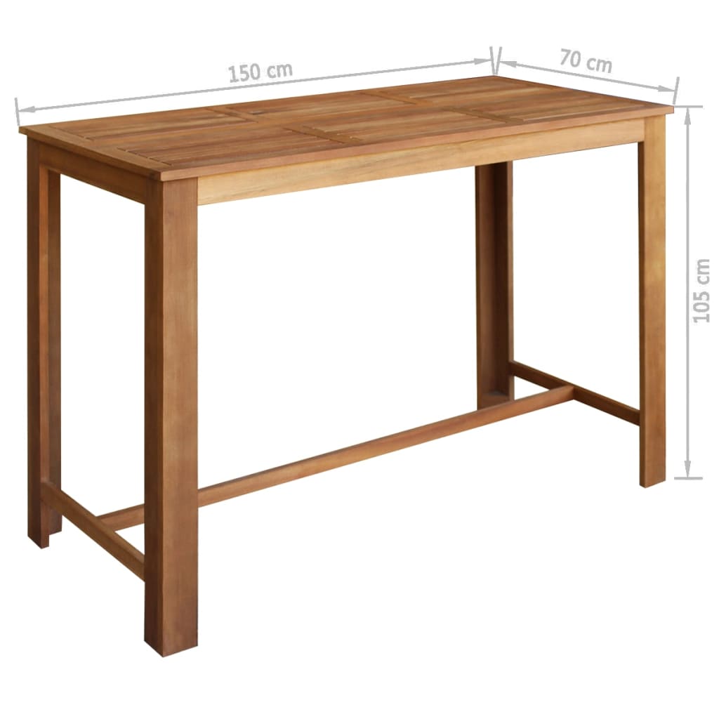 vidaXL Set masă și scaune de bar, 7 piese, lemn masiv de acacia vidaXL Set masă și scaune de bar, 7 piese, lemn masiv de acacia