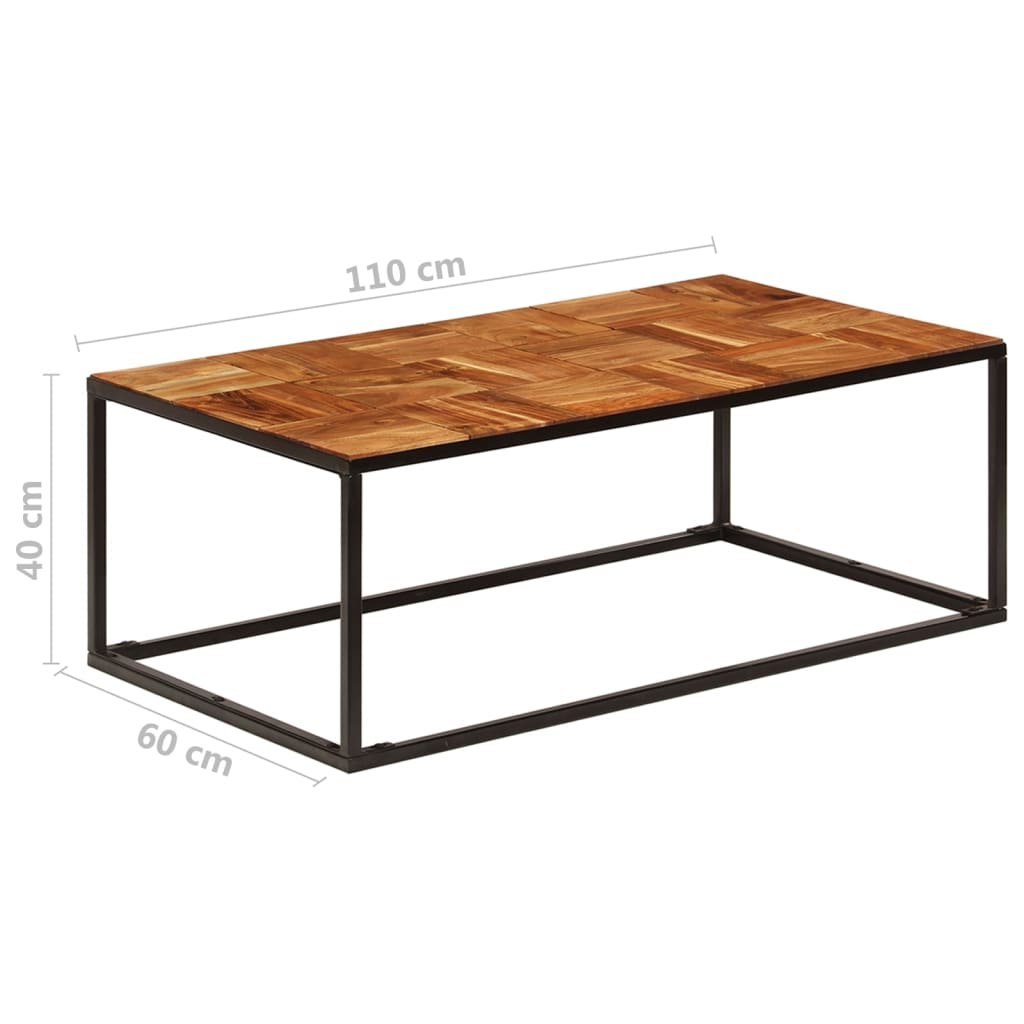 vidaXL Măsuță de cafea, 110 x 60 x 40 cm, lemn masiv de acacia și oțel vidaXL Măsuță de cafea, 110 x 60 x 40 cm, lemn masiv de acacia și oțel