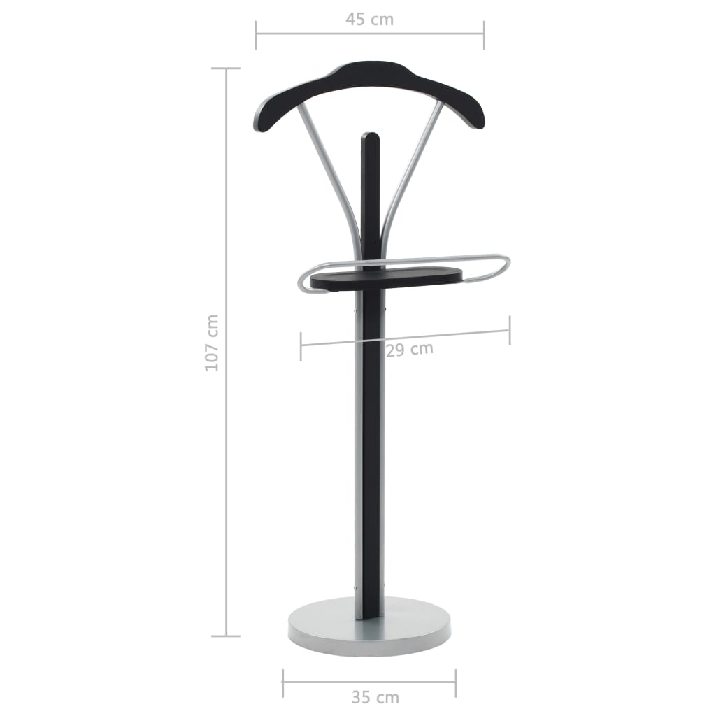 vidaXL Cuier pentru costum, negru și gri, 45 x 35 x 107 cm vidaXL Cuier pentru costum, negru și gri, 45 x 35 x 107 cm