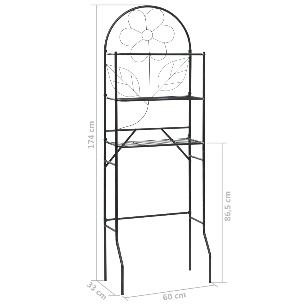 vidaXL Etajeră de toaletă, negru, 60x33x174 cm vidaXL Etajeră de toaletă, negru, 60x33x174 cm