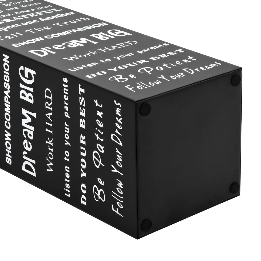 vidaXL Suport de umbrele, cu text, oțel, negru