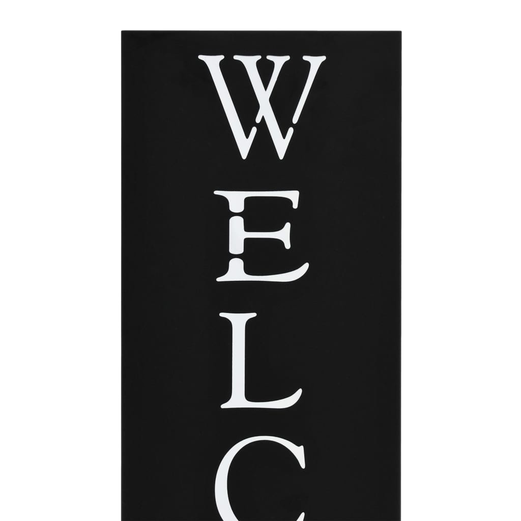 vidaXL Suport de umbrele Welcome, oțel, negru