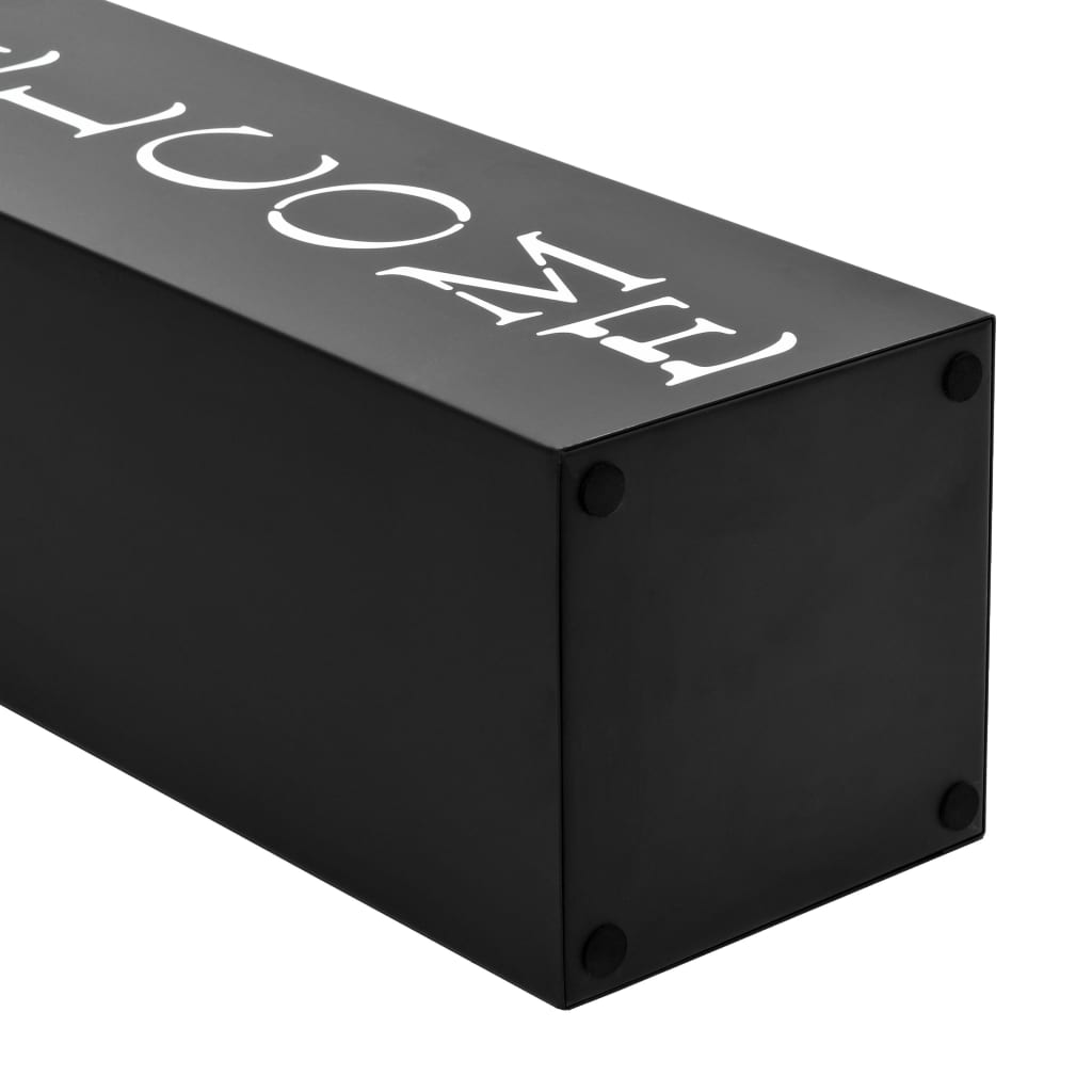 vidaXL Suport de umbrele Welcome, oțel, negru