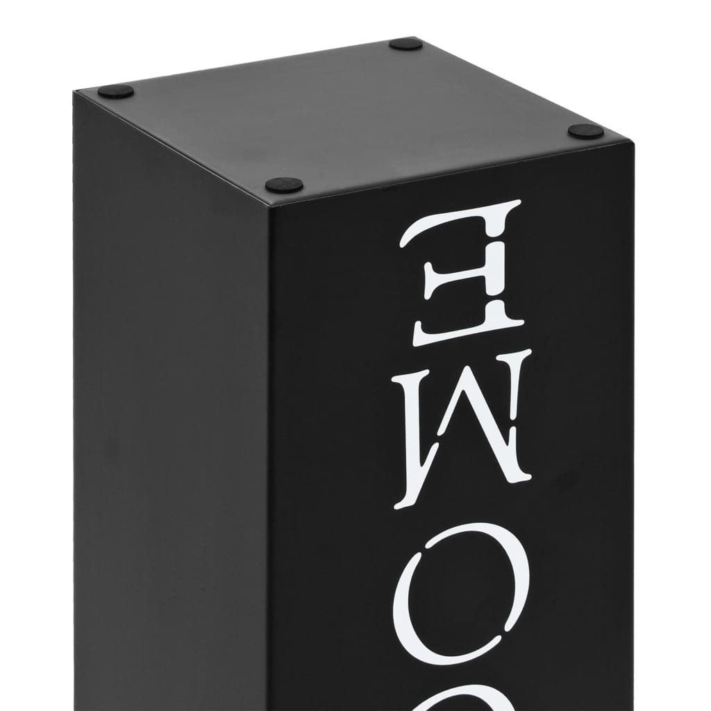 vidaXL Suport de umbrele Welcome, oțel, negru