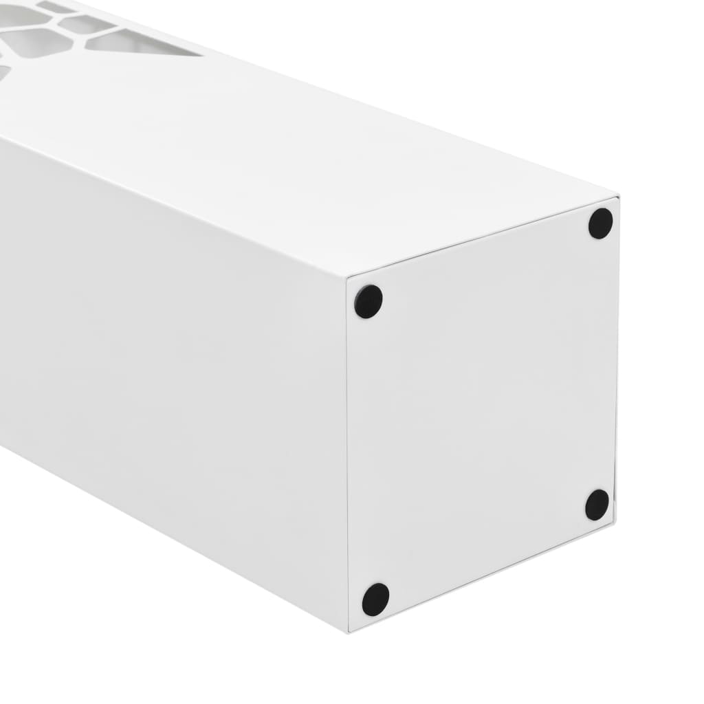 vidaXL Suport de umbrele, alb, oțel, model pietre