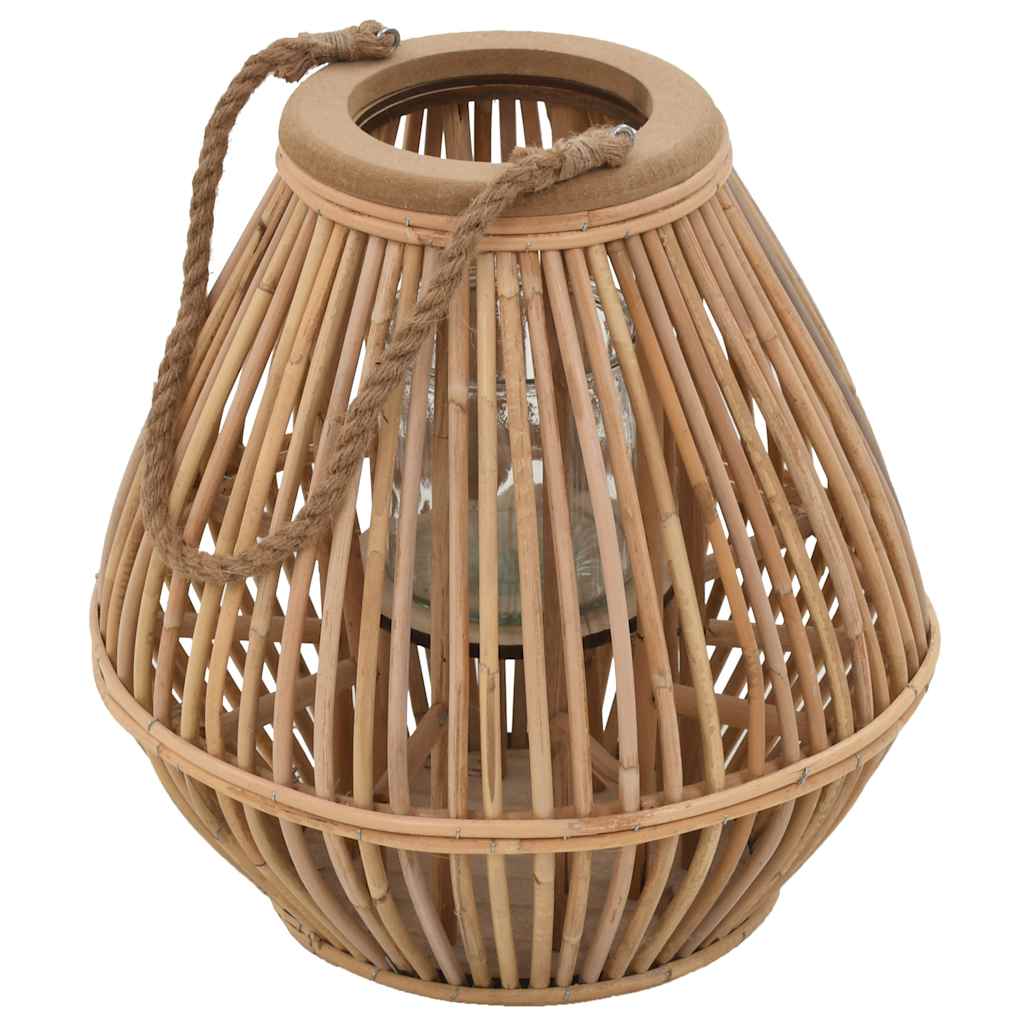 vidaXL Suport de lumânări suspendat tip felinar, natural, răchită vidaXL Suport de lumânări suspendat tip felinar, natural, răchită