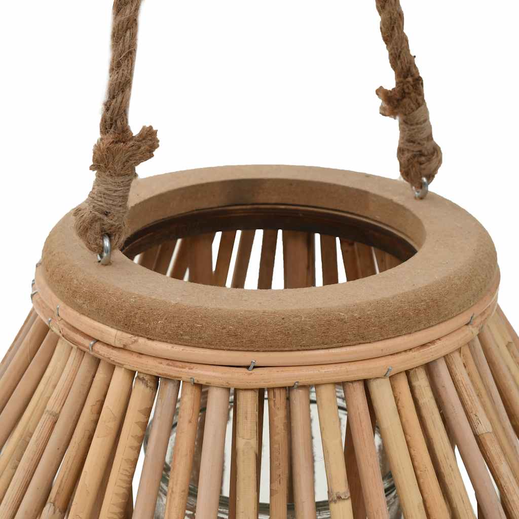 vidaXL Suport de lumânări suspendat tip felinar, natural, răchită vidaXL Suport de lumânări suspendat tip felinar, natural, răchită