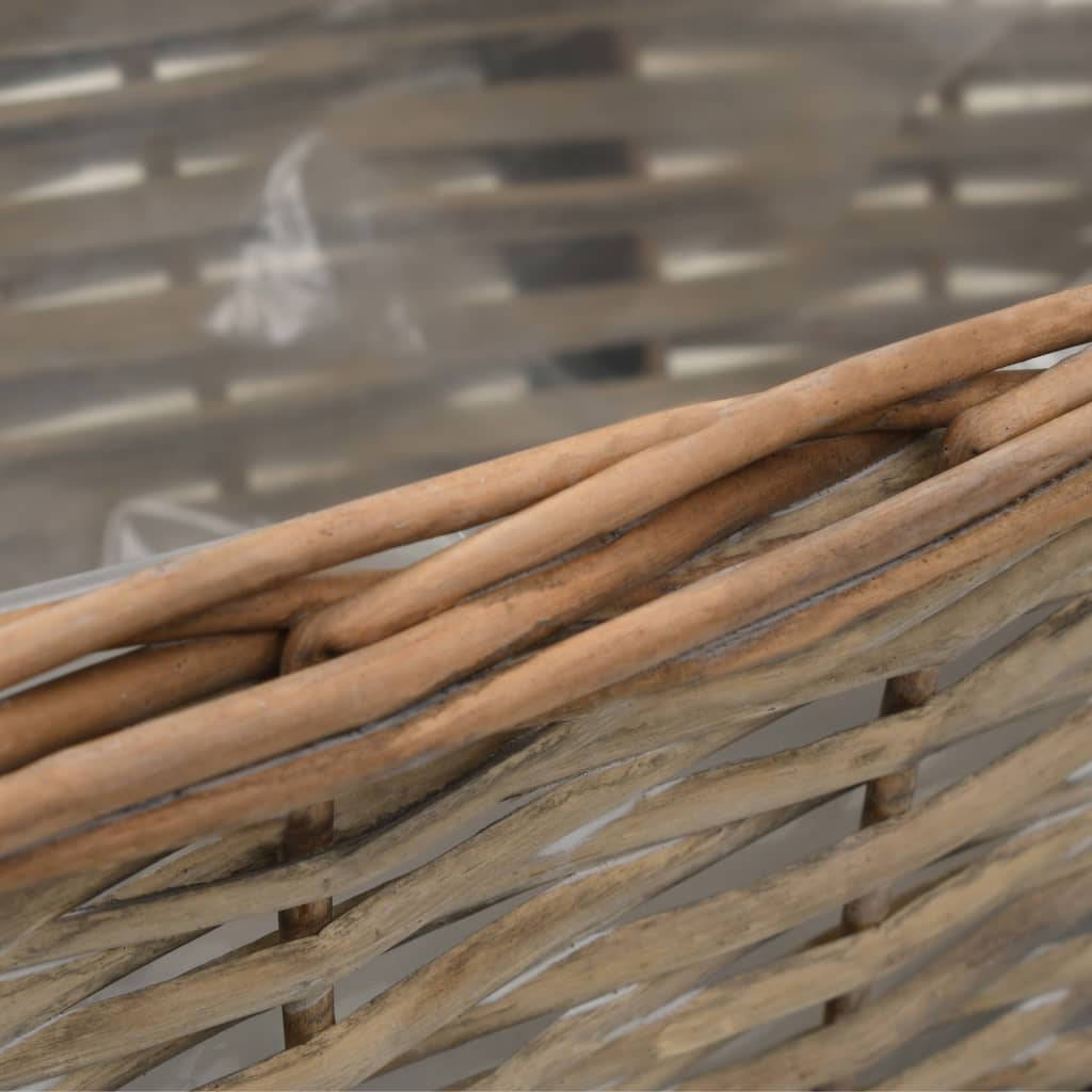 vidaXL Jardinieră de balcon, 2 buc., 40 cm, răchită căptușeală PE
