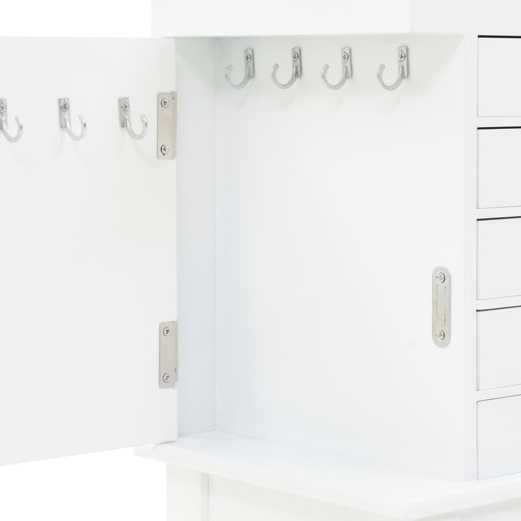 vidaXL Dulap de bijuterii independent, alb