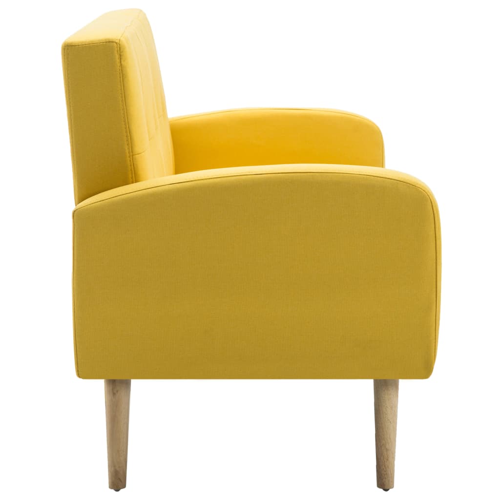 vidaXL Canapea de 3 persoane, material textil, galben