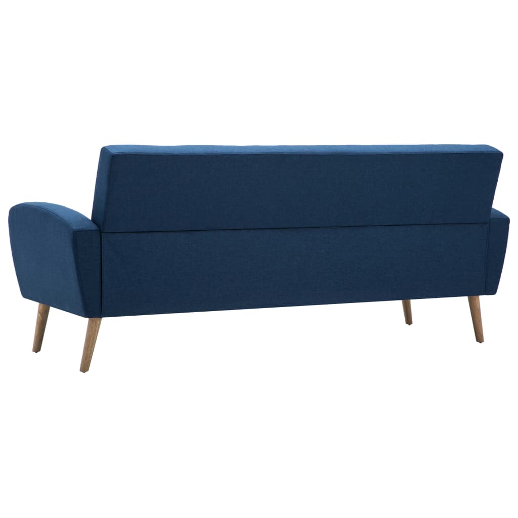 vidaXL Canapea de 3 persoane, material textil, albastru