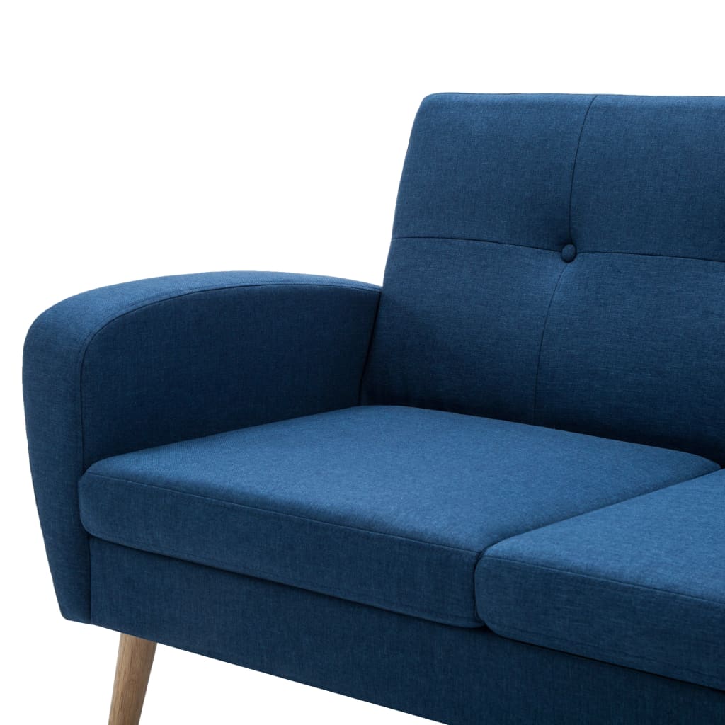 vidaXL Canapea de 3 persoane, material textil, albastru
