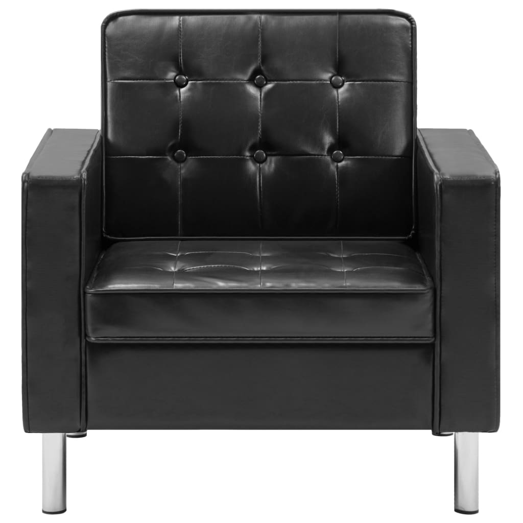 vidaXL Fotoliu negru 75x70x75 cm piele ecologică