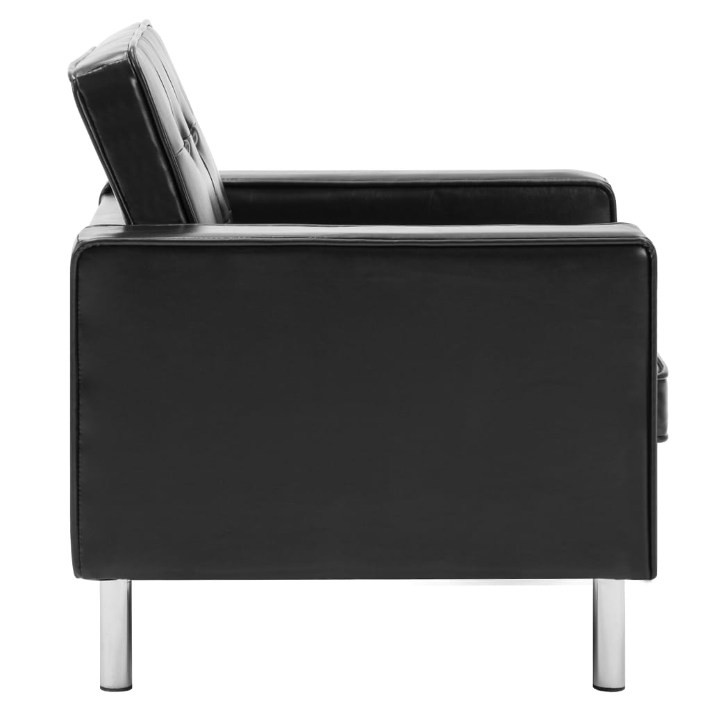 vidaXL Fotoliu negru 75x70x75 cm piele ecologică