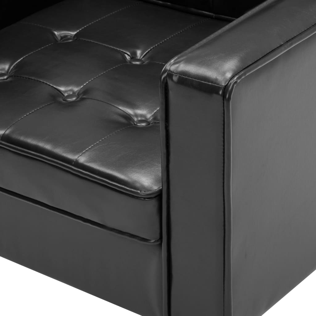 vidaXL Fotoliu negru 75x70x75 cm piele ecologică