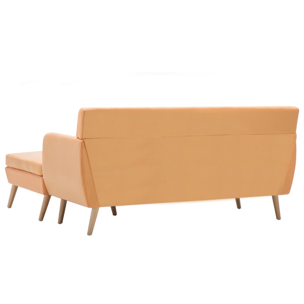 vidaXL Canapea formă L, textil, 171,5 x 138 x 81,5 cm, portocaliu vidaXL Canapea formă L, textil, 171,5 x 138 x 81,5 cm, portocaliu
