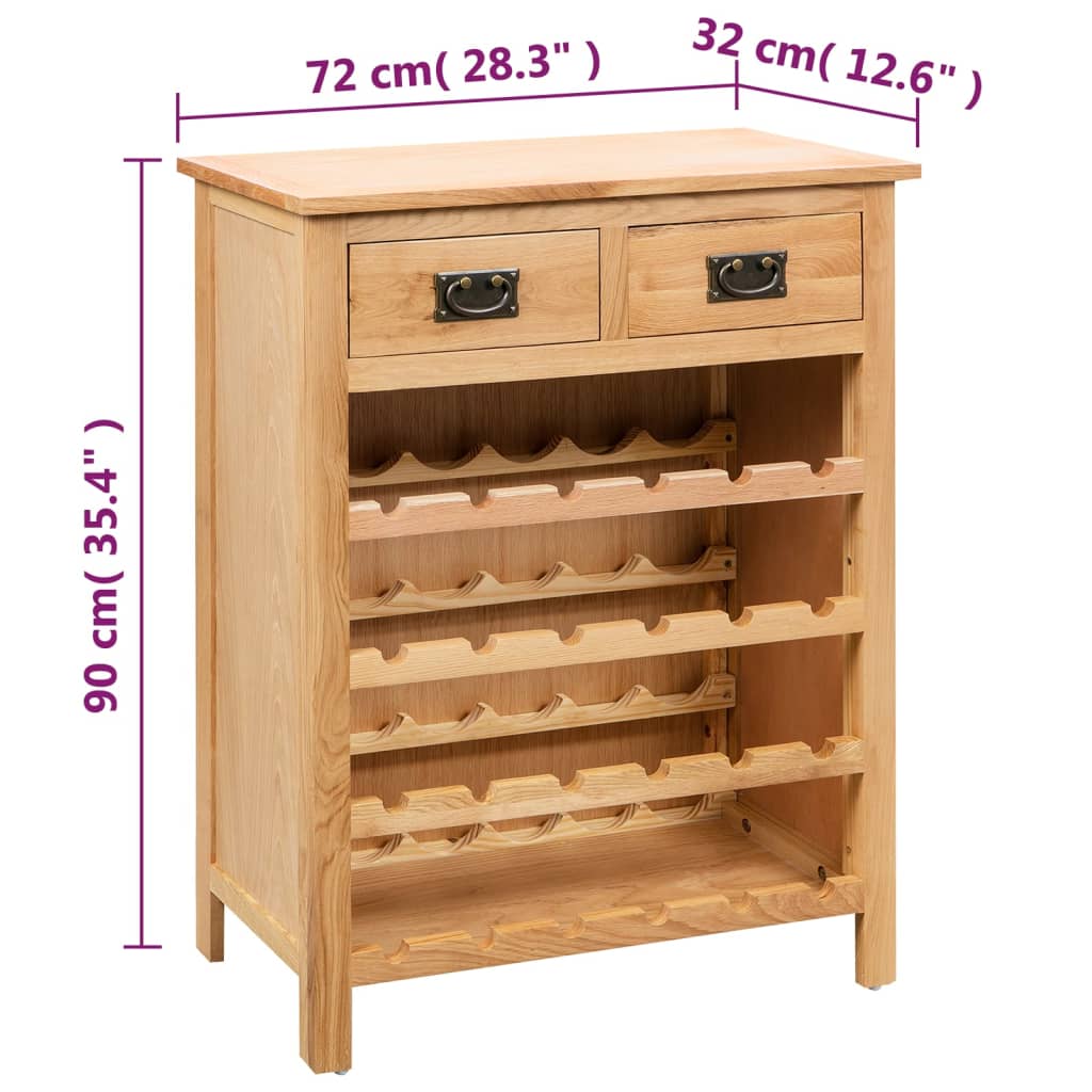 vidaXL Dulap de vinuri, 72 x 32 x 90 cm, lemn masiv de stejar vidaXL Dulap de vinuri, 72 x 32 x 90 cm, lemn masiv de stejar