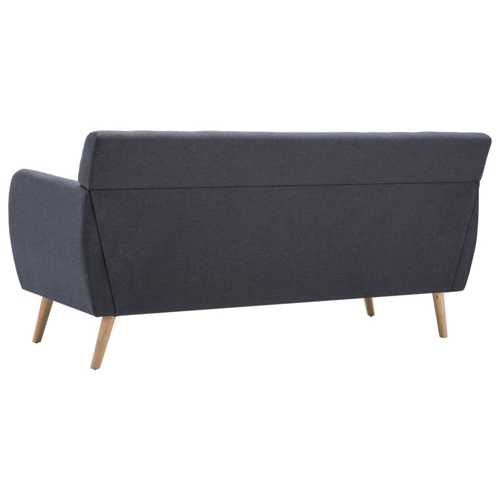 vidaXL Canapea 3 locuri, tapițerie textilă, 172x70x82 cm, gri închis vidaXL Canapea 3 locuri, tapițerie textilă, 172x70x82 cm, gri închis