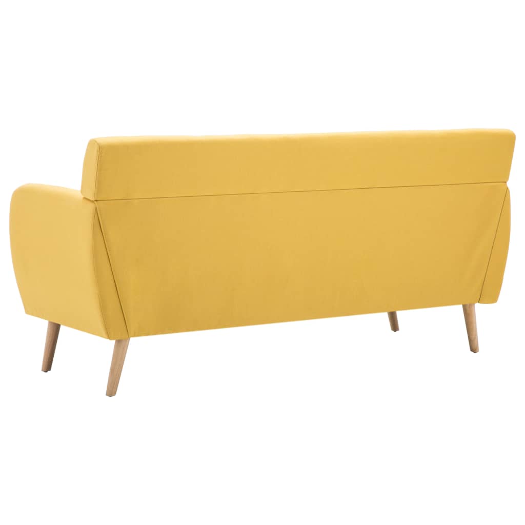 vidaXL Canapea cu 3 locuri, material textil, 172 x 70 x 82 cm, galben