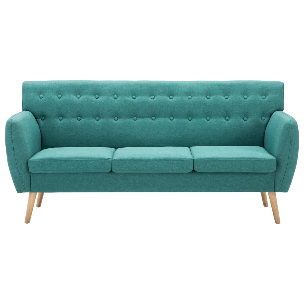vidaXL Canapea 3 locuri, tapițerie textilă, 172x70x82 cm, verde