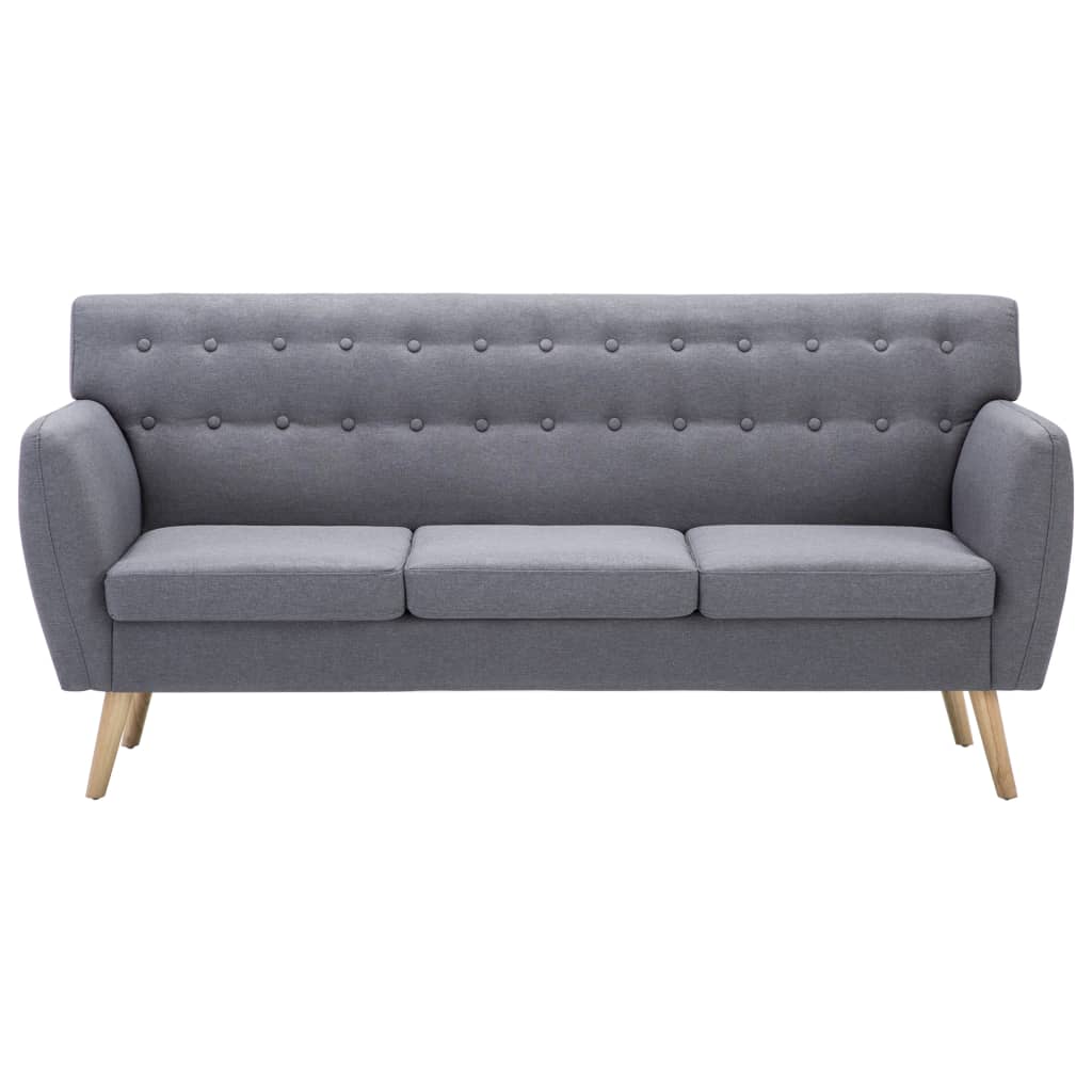 vidaXL Canapea 3 locuri, tapițerie textilă, 172x70x82 cm, gri deschis vidaXL Canapea 3 locuri, tapițerie textilă, 172x70x82 cm, gri deschis