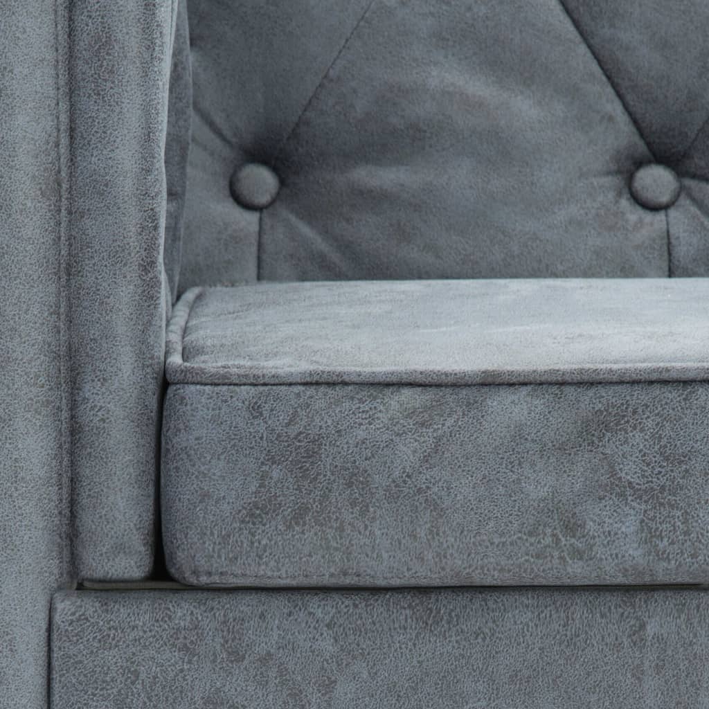 vidaXL Fotoliu, gri, material textil
