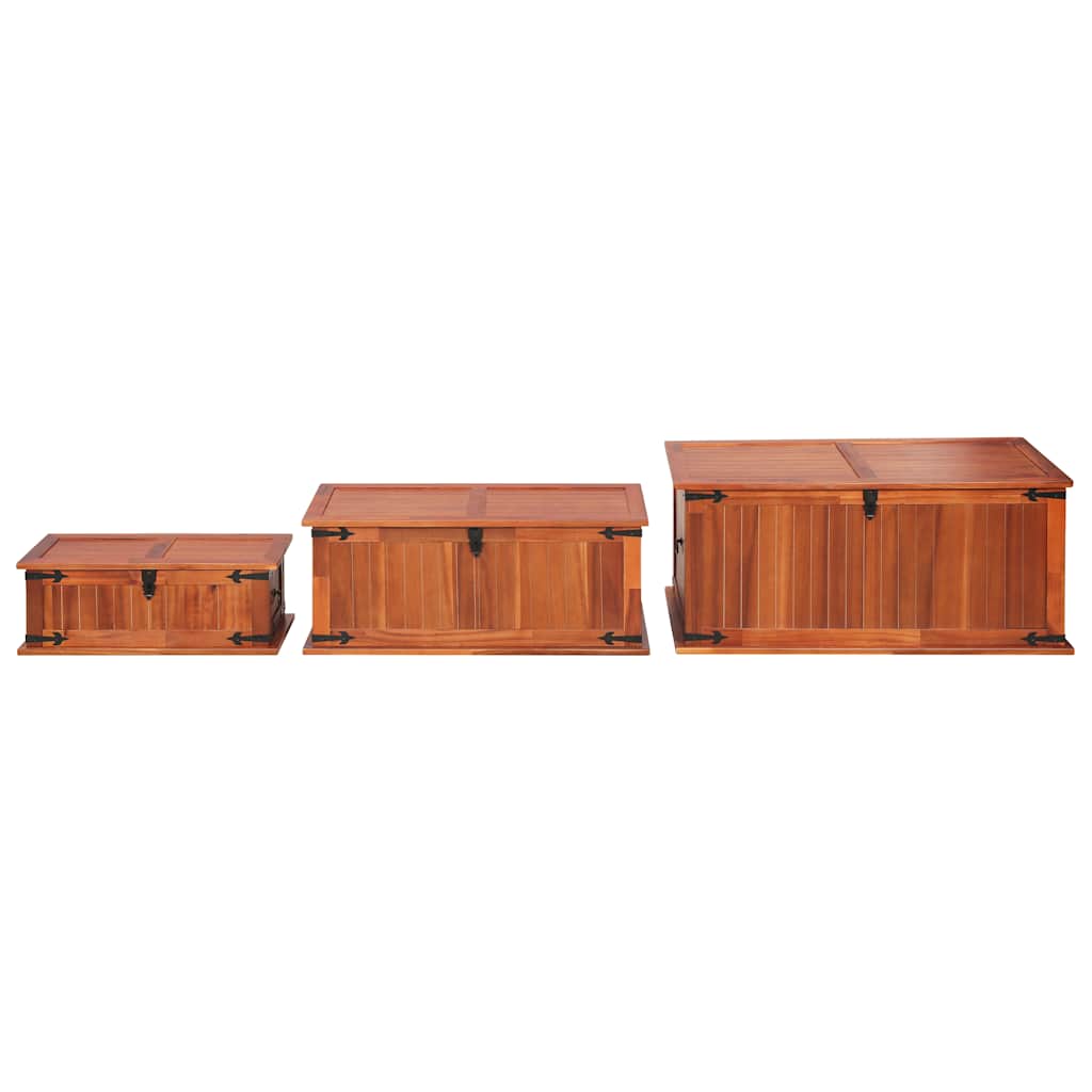 vidaXL Cufere de depozitare, 3 buc., lemn masiv de acacia vidaXL Cufere de depozitare, 3 buc., lemn masiv de acacia
