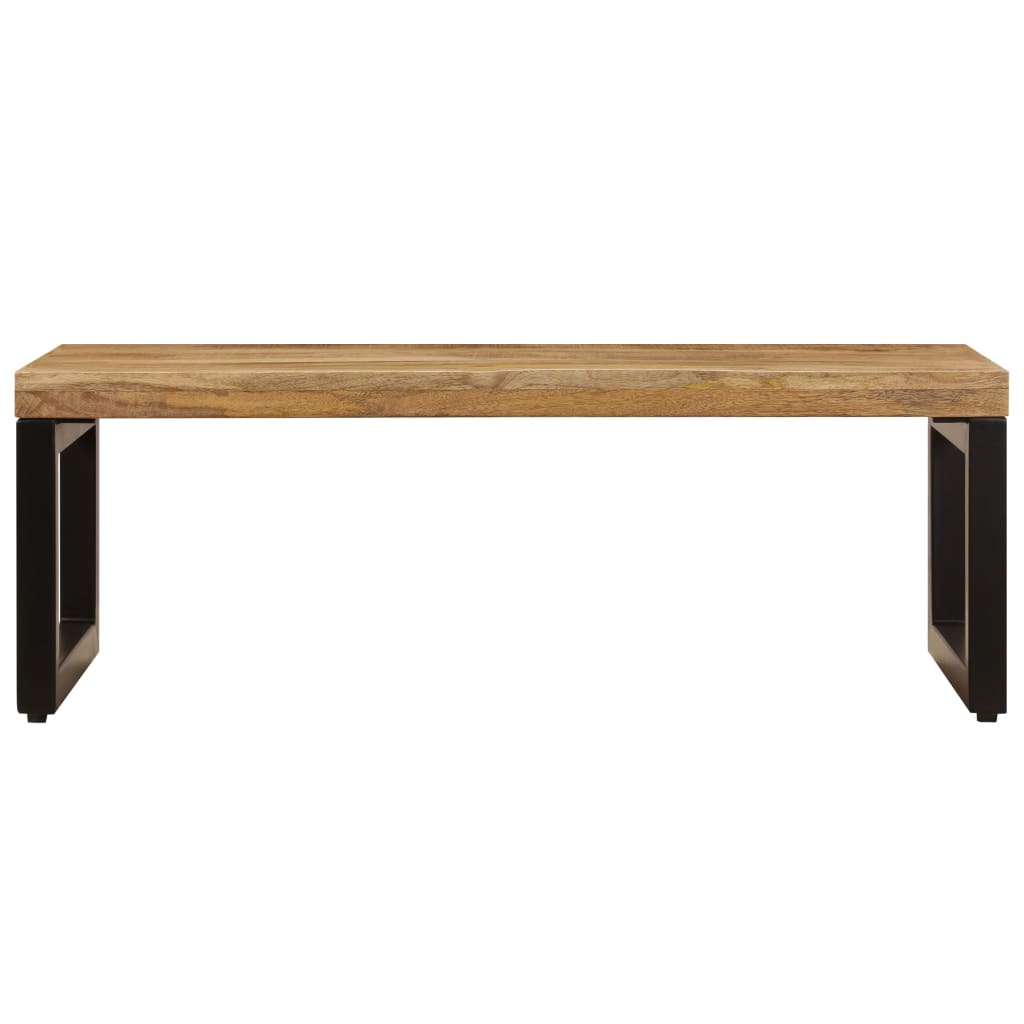 vidaXL Măsuță de cafea, 100x50x35 cm, lemn masiv de mango și oțel vidaXL Măsuță de cafea, 100x50x35 cm, lemn masiv de mango și oțel