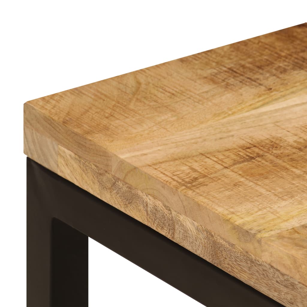 vidaXL Măsuță de cafea, 100x50x35 cm, lemn masiv de mango și oțel vidaXL Măsuță de cafea, 100x50x35 cm, lemn masiv de mango și oțel