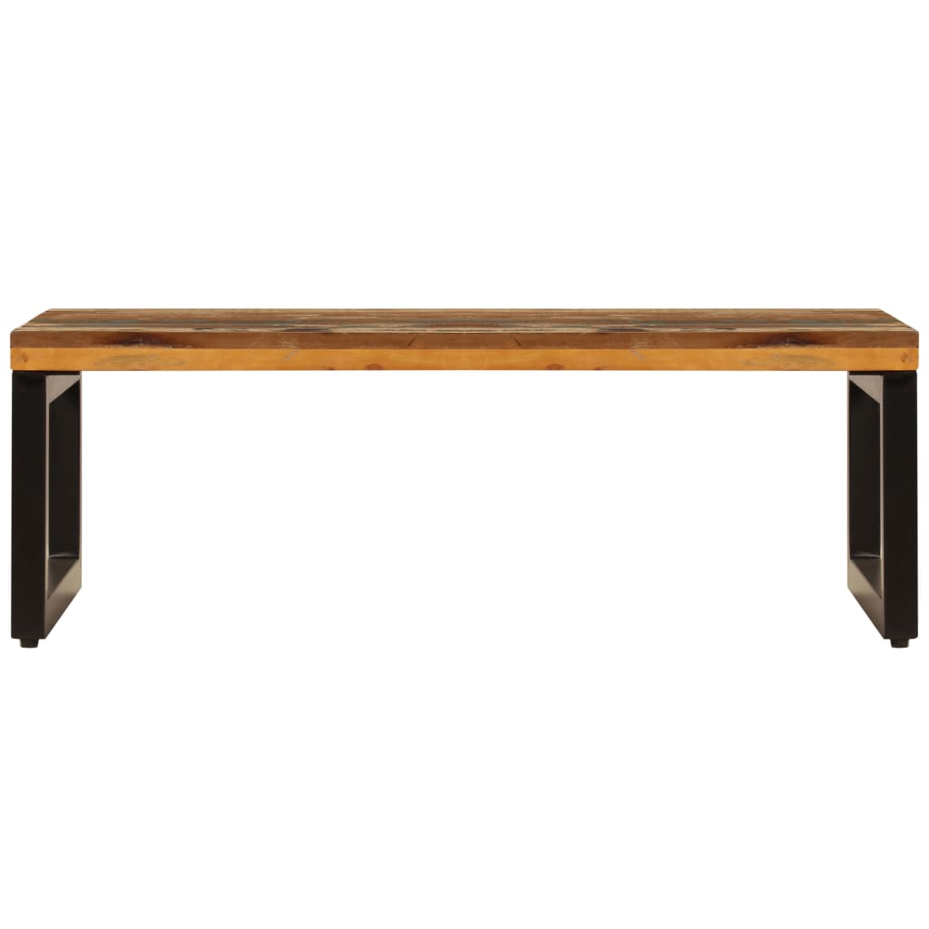 vidaXL Măsuță de cafea, 100x50x35 cm, lemn masiv reciclat și oțel vidaXL Măsuță de cafea, 100x50x35 cm, lemn masiv reciclat și oțel